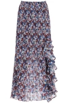 Ganni Printed Georgette Midi Skirt In Multicolor