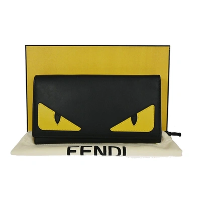 Fendi Bag Bugs Black Leather Wallet  ()