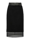 PRADA MIDI SKIRT IN WOOL AND CRINOLINE