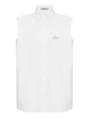 Prada Shirt Oxford Ricamo In White
