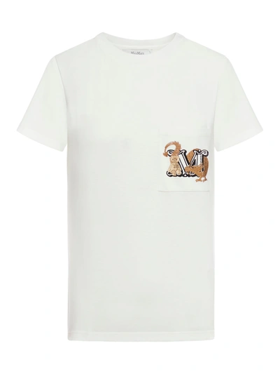 Max Mara T-shirt With Logo And Embroidery In White