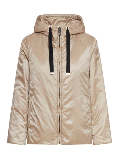 Max Mara The Cube Travel Jacket In Water-repellent Technical Canvas In Nude & Neutrals