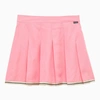 Palm Angels Stripe-trim Pleated Miniskirt In Pink