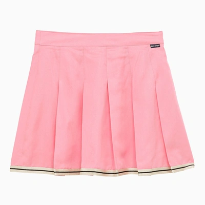 PALM ANGELS PINK PLEATED MINISKIRT