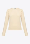 Jil Sander Crewneck Wool Sweater In Cream