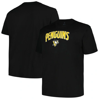 PROFILE PROFILE BLACK PITTSBURGH PENGUINS BIG & TALL ARCH OVER LOGO T-SHIRT