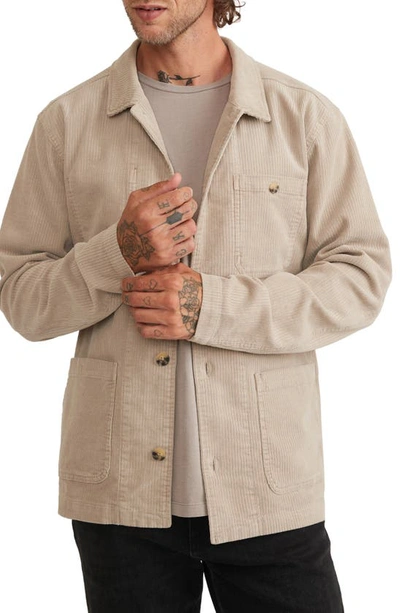 Marine Layer Walker Stretch Cord Chore Coat In Vintage Khaki