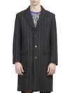 PALM ANGELS Pinstripe Ripped Coat
