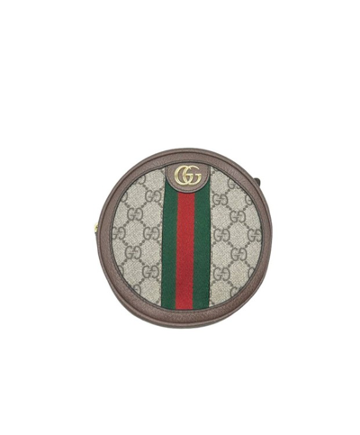 Gucci Round Gg Supreme Backpack In Brown