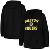 Profile Black Boston Bruins Plus Size Arch Over Logo Pullover Hoodie In Black