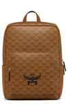 MCM LAURETOS COATED CANVAS BACKPACK