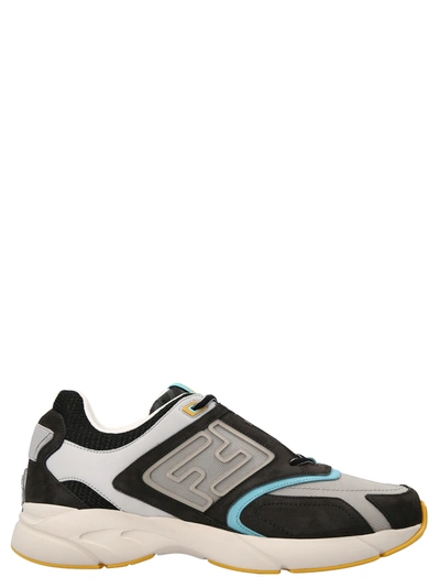 Fendi Nubuck Faster Trainers In Gris