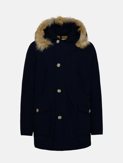 Woolrich Arctic Parka In A Cotton Blend In Blue