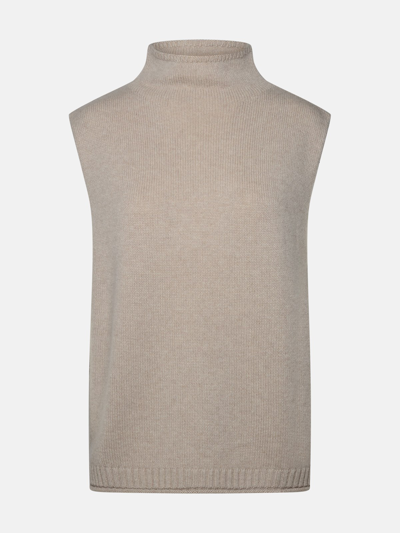 Lisa Yang 'tova' Sand Cashmere Vest In Beige
