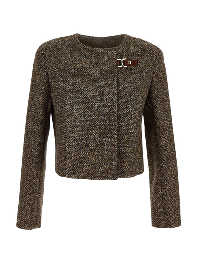 Chloé Wool Jacket In Brown