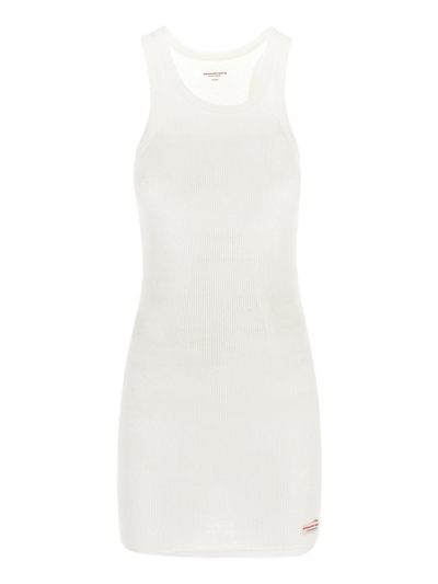 Alexander Wang Womens Racer Tank Dress In Ribbed Cotton In White