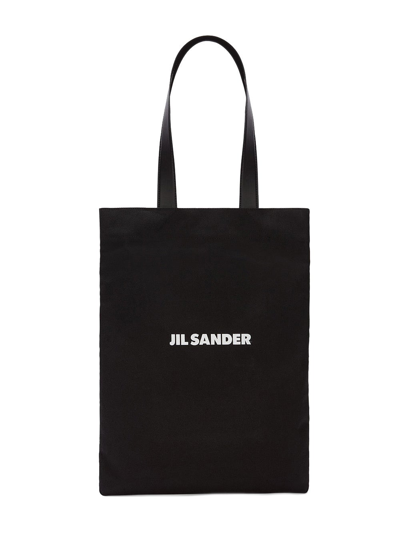 Jil Sander Logo Shopper In Black