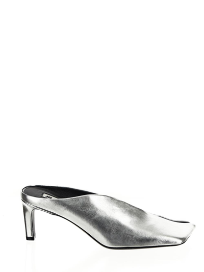 Jil Sander 65mm Metallic Leather Mule Pumps