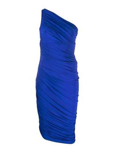 Norma Kamali Draped Mini Dress In Blue