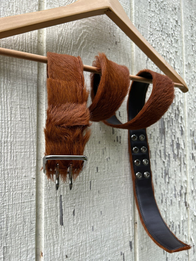 Pre-owned Prada Fur Belt Aw17 In Brown