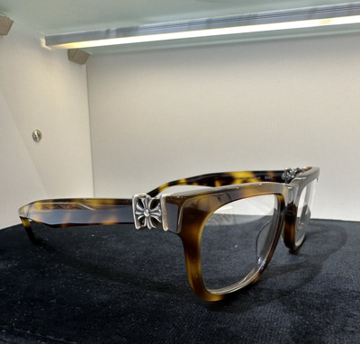 Pre-owned Chrome Hearts Easy Glasses In Brown