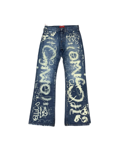 Pre-owned Vintage Acquaverde Traditional Flared Denim Jeans In Blue