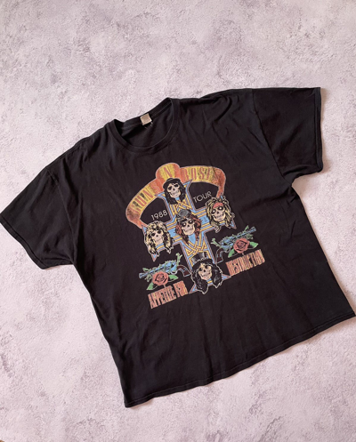 Pre-owned Band Tees X Guns N Roses Appetite For Destruction 1988 Tour T-shirt In Black