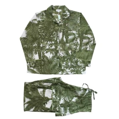Powell Craft Tropical Green Fern Print Pyjamas