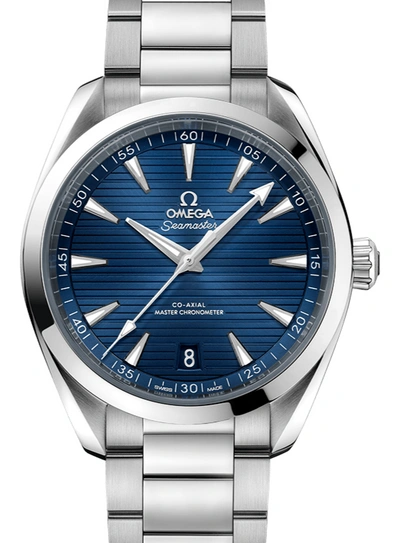 Pre-owned Omega Seamaster Aqua Terra 150m Co‑axial Master Chronometer 41 Mm Blue Dial