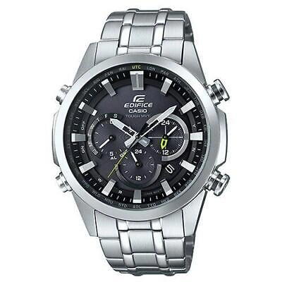 Pre-owned Casio Edifice Eqw-t630jd-1ajf Black Dial Sporty Solar Atomic Radio Men Watch