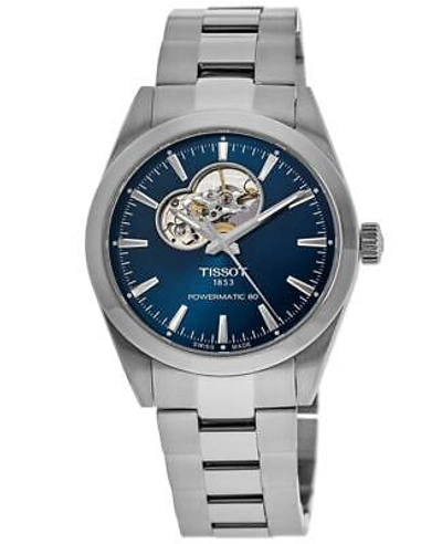 Pre-owned Tissot Gentleman Open Heart Automatic Blue Men's Watch T127.407.11.041.01