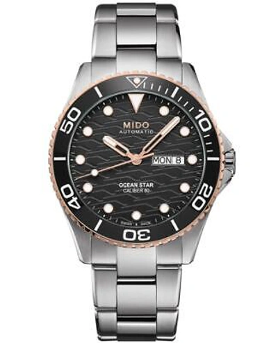 Pre-owned Mido Ocean Star 200 C Black Dial Grey Steel Men's Watch M042.430.21.051.00