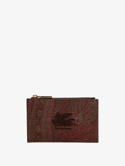 Etro Woman Card Holder Woman Brown Wallets