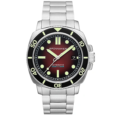 Pre-owned Spinnaker Hull Diver Automatic Ombre Red Watch - Brand