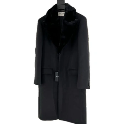 Pre-owned Saint Laurent Wool Overcoat In All Siztes In Black
