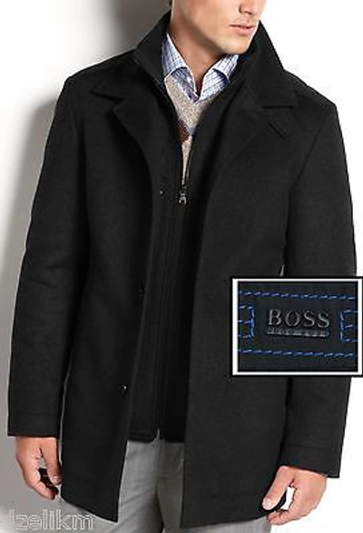 Pre-owned Hugo Boss Black Label By  Jacket Wool Coat Jacket (peacoat) In Browns