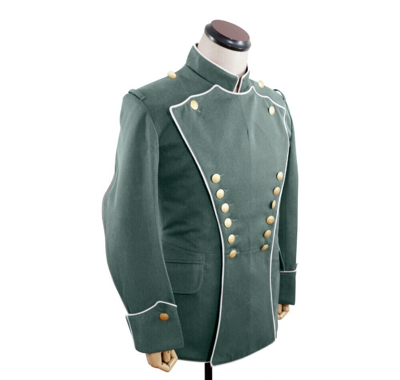 Pre-owned Handmade Men's Green Military Jacket Napoleonic Uniform Coat