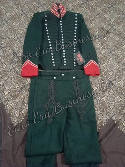 Pre-owned Euro Napoleonic Regency 60th Rifles Officer Tunic Jacket & Pantaloons Steampunk In Green