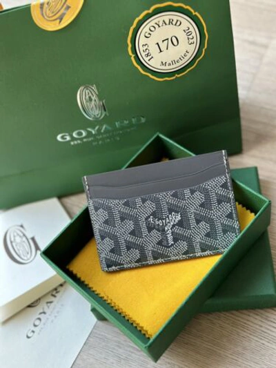 Pre-owned Goyard Saint Sulpice Gray Card Holder Authentic