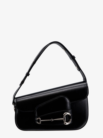Gucci Woman Horsebit 1955 Woman Black Shoulder Bags