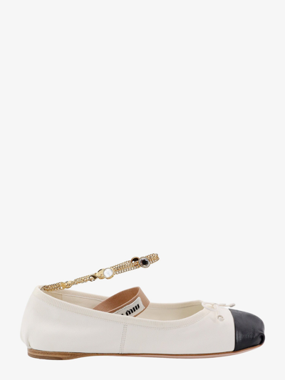 Miu Miu Woman Ballerinas Woman White Ballerinas