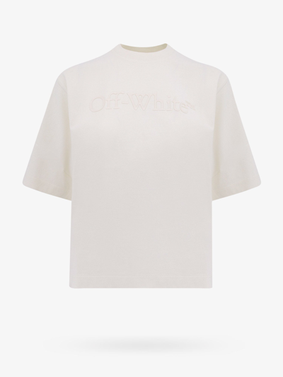 Off-white Off White Woman T-shirt Woman Beige T-shirts In Cream