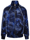 Off-white Logo-jacquard Windbreaker In Blue