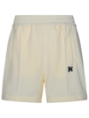PALM ANGELS PALM ANGELS MAN PALM ANGELS TRACK BERMUDA SHORTS IN IVORY POLYESTER
