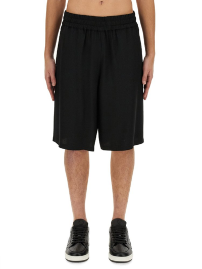 Moschino Elastic Waist Shorts In Black