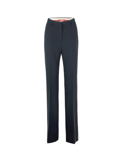 Max Mara Studio High Waist Straight Leg Trousers In Black