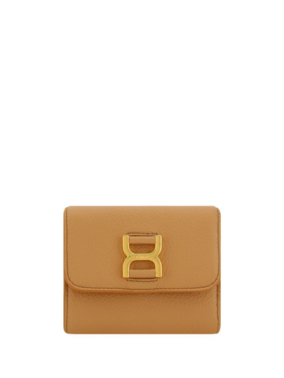 Chloé Logo Engraved Tri In Beige