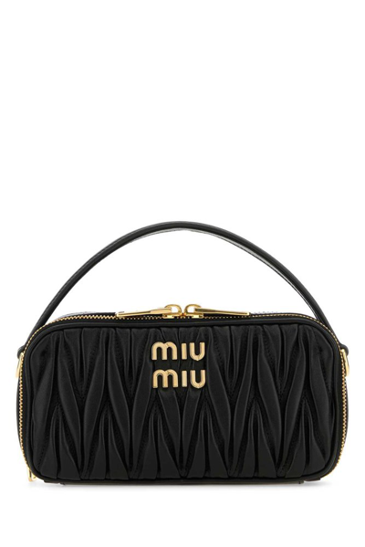 Miu Miu Matelassé Tote Bag In Black