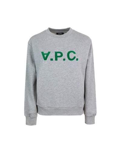Apc A.p.c. Logo Printed Crewneck Sweatshirt In Grey