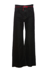 MARNI MARNI LOGO PATCH WIDE LEG JEANS